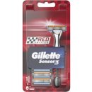 Ruční holicí strojek Gillette Sensor3 Red + 6 ks hlavic