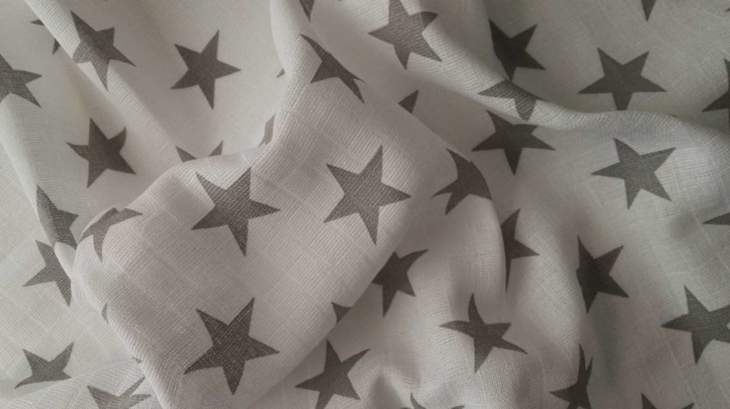 Prem Látková Bambusová tetra plena s potiskem Hvězdy šedé 70/70 cm