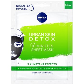 Nivea Urban Skin Detox 10 minutová detoxikační textilní maska pro všechny  typy pleti 1 ks od 45 Kč - Heureka.cz