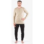 Gina 79187 pánské pyžamo dlouhé koňak černé – Hledejceny.cz