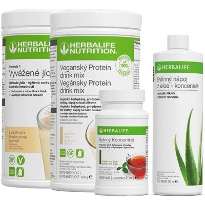 Herbalife sada Formula 1 - 550 g PDM vegan 560 g Aloe 473 ml a Bylinný čaj 51 g – Hledejceny.cz
