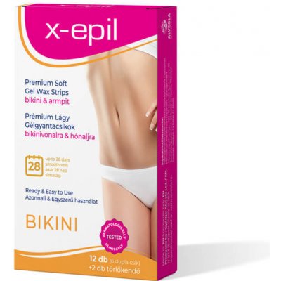 X-Epil gelové pryskyřičné proužky připravené k použití 12 ks bikiny/spodní prádlo