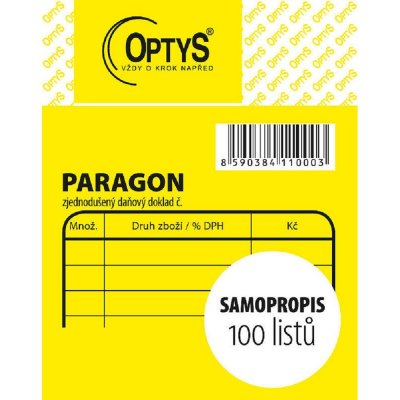 Optys 1100 Obchodní paragon