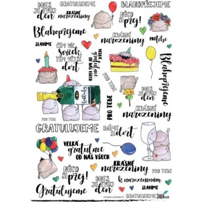 HuráPapír Samolepky A5 - Gratulujeme, obrázky s texty – Hledejceny.cz