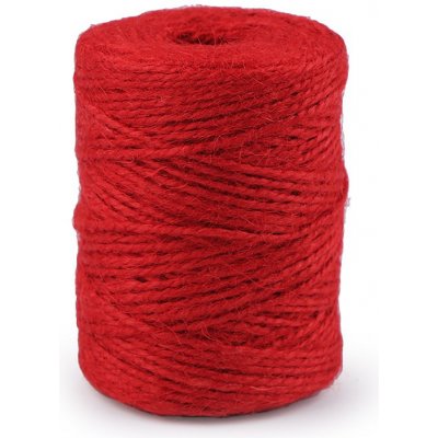 Prima-obchod Jutový provázek Ø2 mm k pletení a háčkování i na balení, barva 4 červená – Zboží Mobilmania