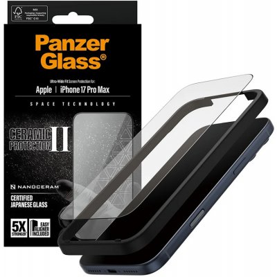 PanzerGlass Ultra-Wide Fit Ceramic II ochranné sklo s EasyAligner iPhone 17 Pro Max černá 165721 – Zboží Živě