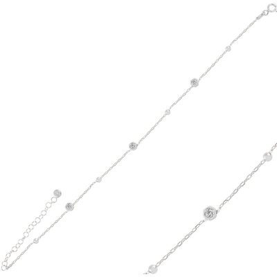 Olivie stříbrný řetízek na nohu rhodium 5810 – Zboží Mobilmania