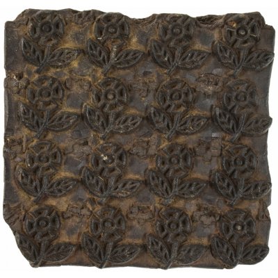 Sanu Babu Antik dřevěná raznice na tisk přehozů s indickým motivem 15 x 8 x 15 cm (XC) – Zboží Dáma