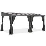 Garden Point Tarragona se závěsy Hliníková terasová stříška 3 x 6 m antracitová – Zboží Mobilmania