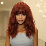 Sophie mikádo paruka s ofinou Měděná – Zboží Dáma