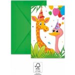 Můjrendlík Papírové party pozvánky s obálkou 9x14cm džungle – Zboží Dáma