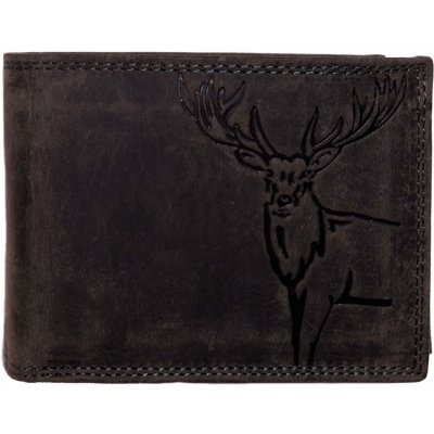 HL kožená peněženka s jelenem černá