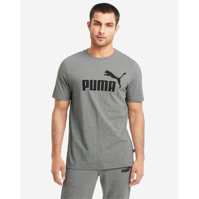 Puma pánské tričko ESS Logo Tee Medium gray Heather – Hledejceny.cz