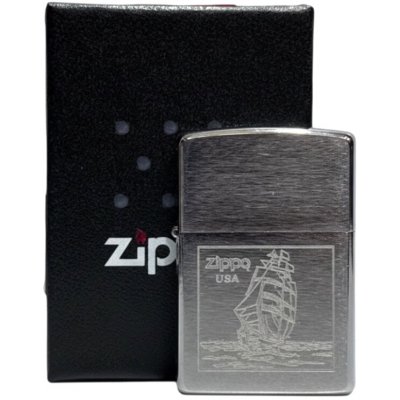 Zippo chrom gebürstet graviert "Zippo Sailboot – Hledejceny.cz