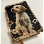 Mks & Porizbags Látkový obal na knihu pes v květinovém rámu – Zbozi.Blesk.cz