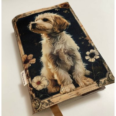 Mks & Porizbags Látkový obal na knihu pes v květinovém rámu – Zbozi.Blesk.cz