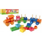 Bino Vlak s domečky dřevo 21 dílků – Zboží Dáma