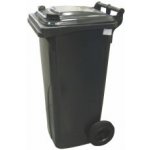 Meva Popelnice plastová 120 l černá s kolečky 0004-3 – Zboží Mobilmania