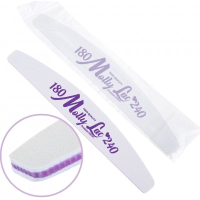 MollyLac Pilník na nechty loďka biely HIGH QUALITY 180/240 – Hledejceny.cz