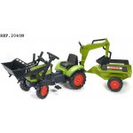 FALK Šlapací traktor 2040N Claas Arion 410 s nakladačem rypadlem a vlečkou – Zboží Dáma
