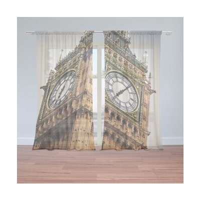 Sablio Záclony Clock tower: 2ks 150x250cm – Hledejceny.cz