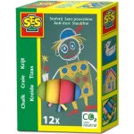 SES CREATIVE Křídy dětské barevné set 12ks v krabičce – Zboží Dáma