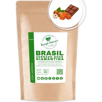 kopi bean Brasil Cerrado Doce Diamantina Arabika mletá hrubě 50 g – Zboží Mobilmania