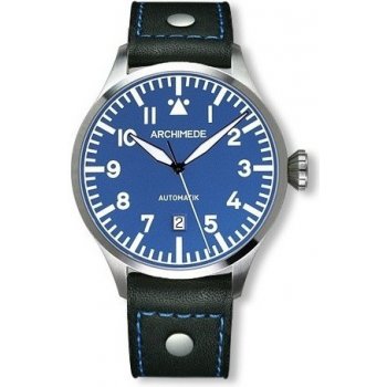 Archimede Pilot 42 D BL černý řemen bílé prošití