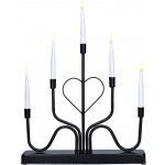 Solight LED kovový svícen 5x LED černý 40cm – Sleviste.cz