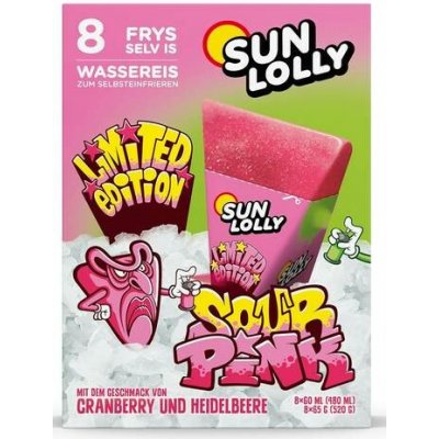 Lolly Choc Company Sun Lolly Vodní led Sour brusinka & borůvka 8 ks – Hledejceny.cz