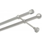 OK-GarnýžeCZ Garnýž kovová dvouřadá 19mm Pullo satina 100 cm do stěny / na tunýlek - bez kroužků – Zboží Mobilmania