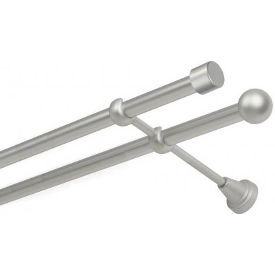 OK-GarnýžeCZ Garnýž kovová dvouřadá 19mm Pullo satina 100 cm do stěny / na tunýlek - bez kroužků – Zboží Mobilmania