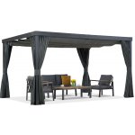 Garden Point Terasová pergola se závěsy Alicante 3x4 antracit – Zboží Mobilmania