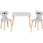EcoToys stolek s židličkami Koala, šedá – Hledejceny.cz