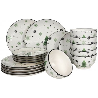 HIT Vánoční keramická jídelní sada stromeček 18 ks – Zboží Dáma