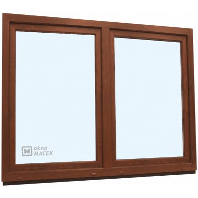 KNIPPING Plastové okno - 70 AD, 1800x1500 mm, O/OS sloupek, ořech Barva, imitace: ořech/bílá (jednostranně) – Sleviste.cz
