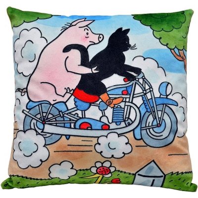 Polštář Kocour Mikeš motorka 30x30cm - Josef Lada – Zboží Mobilmania