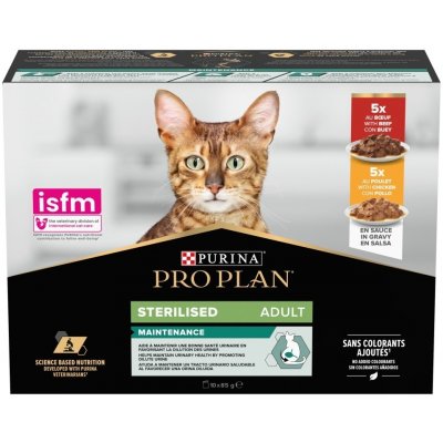 Pro Plan Sterilised Beef and Chicken 10 x 85 g