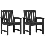 OMAXI 890399 Zahradní jídelní židle 2 ks Černá 65.5 x 59 x 88cm Plast – Hledejceny.cz
