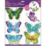 Samolepky na zeď motýli modrozelení s pohyblivými křídly 678, 30x30 cm – Sleviste.cz