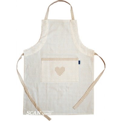 SCANquilt zástěra Dekoro pepito+srdce béžovobílá – Zboží Dáma