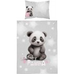 Detexpol povlečení do postýlky Baby Panda šedá Bavlna 100 x 135 cm 40 x 60 cm – Zbozi.Blesk.cz