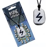 Šperky eshop Šňůrka na krk a kovový přívěsek černý runový znak Sowulo AC2.20 – Zboží Dáma