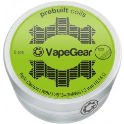 VapeGear předmotané spirálky Triple Clapton SS316 0,29ohm