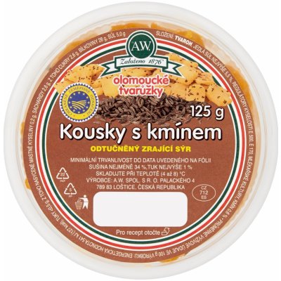 A.W. Olomoucké tvarůžky kousky s kmínem 125g – Zboží Dáma