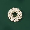 Brož Éternelle Luxusní perlová brož se zirkony Raquel B7321-XH0481 Zlatá