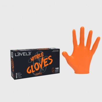 L3VEL3 Nitrile Gloves Orange 100 ks