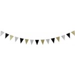 Party vlaječková girlanda glitr černá zlatá stříbrná 260 cm – Zboží Dáma