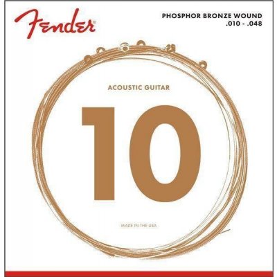 Fender Phosphor Bronze Acoustic 10 - 48 Guitar Strings, Ball End