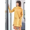 Dámské šaty BE šaty s rolakiem B089 žlutá